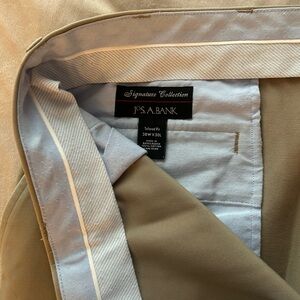 Men’s JosA Bank 38W/30L Khaki dress pants. 100% Cotton.